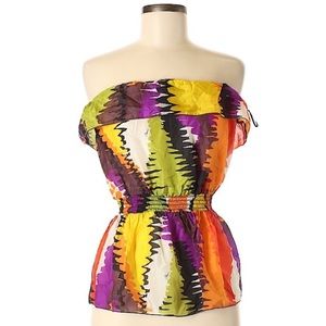 EUC Trina Turk Zimbabwe silk strapless top